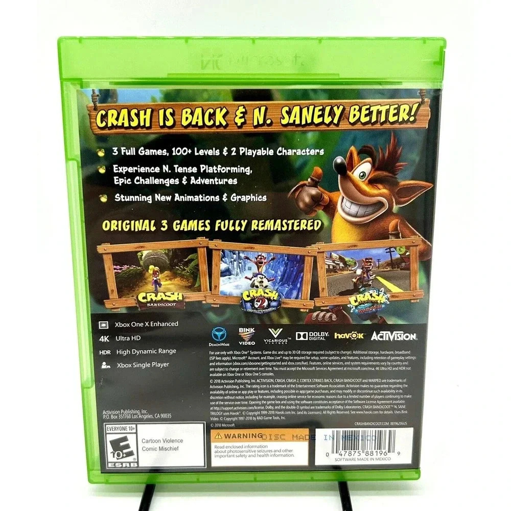 Crash Bandicoot N. Sane Trilogy For Microsoft Xbox One Excellent Condition - Picture 3 of 4